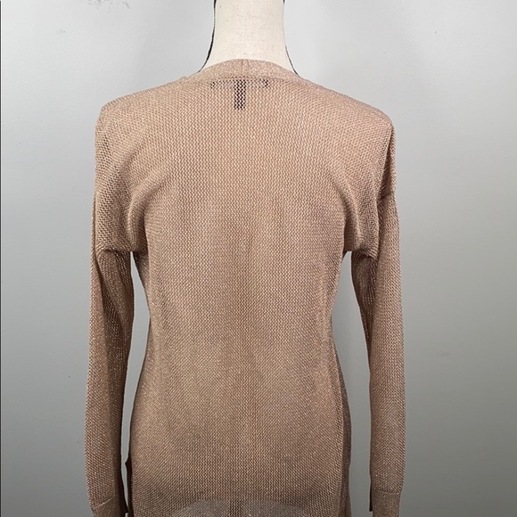 White House Black Market gold shimmer cardigan - S - Picture 6 of 8